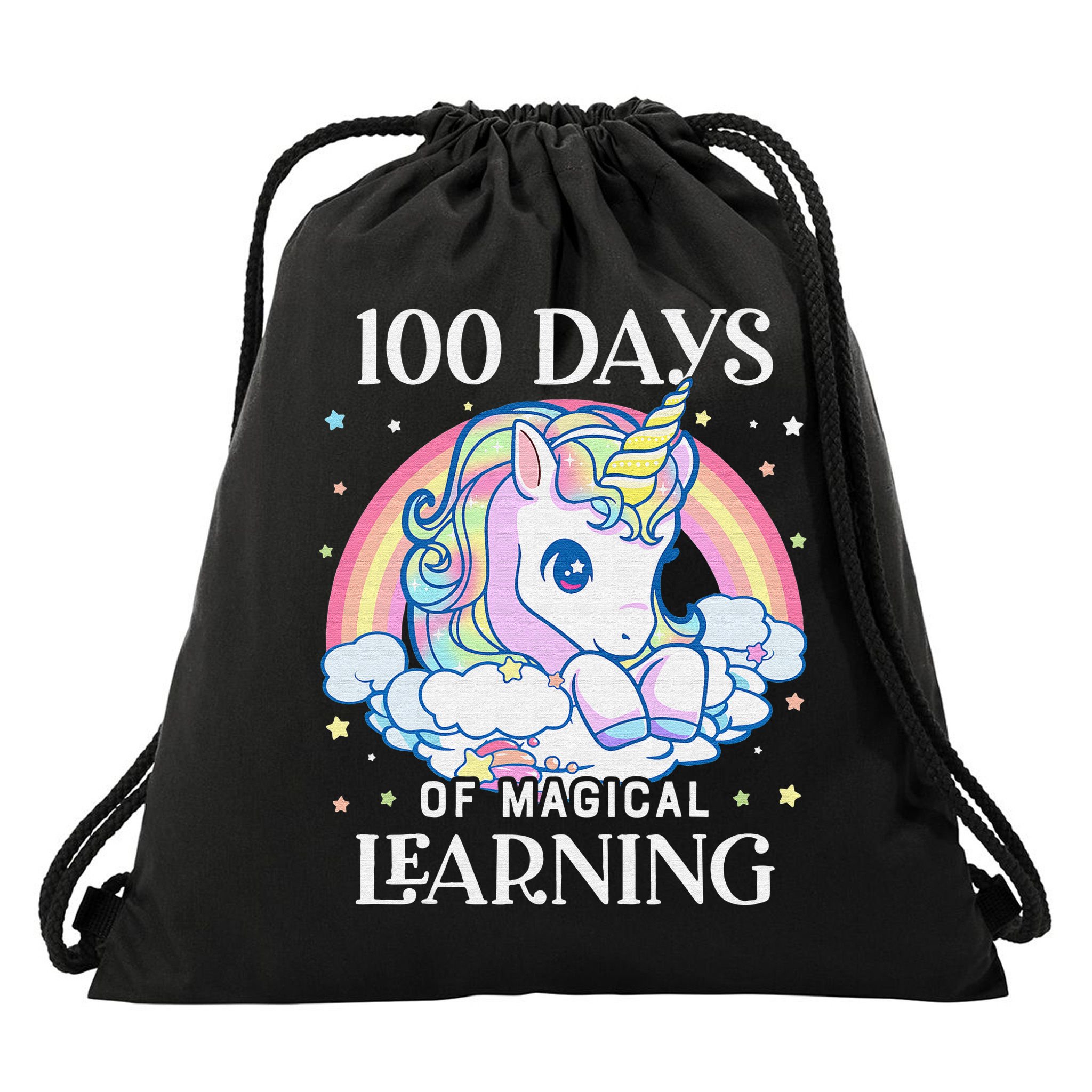 100th Day of School Unicorn 100 Magical Days Teacher Girls Drawstring Bag