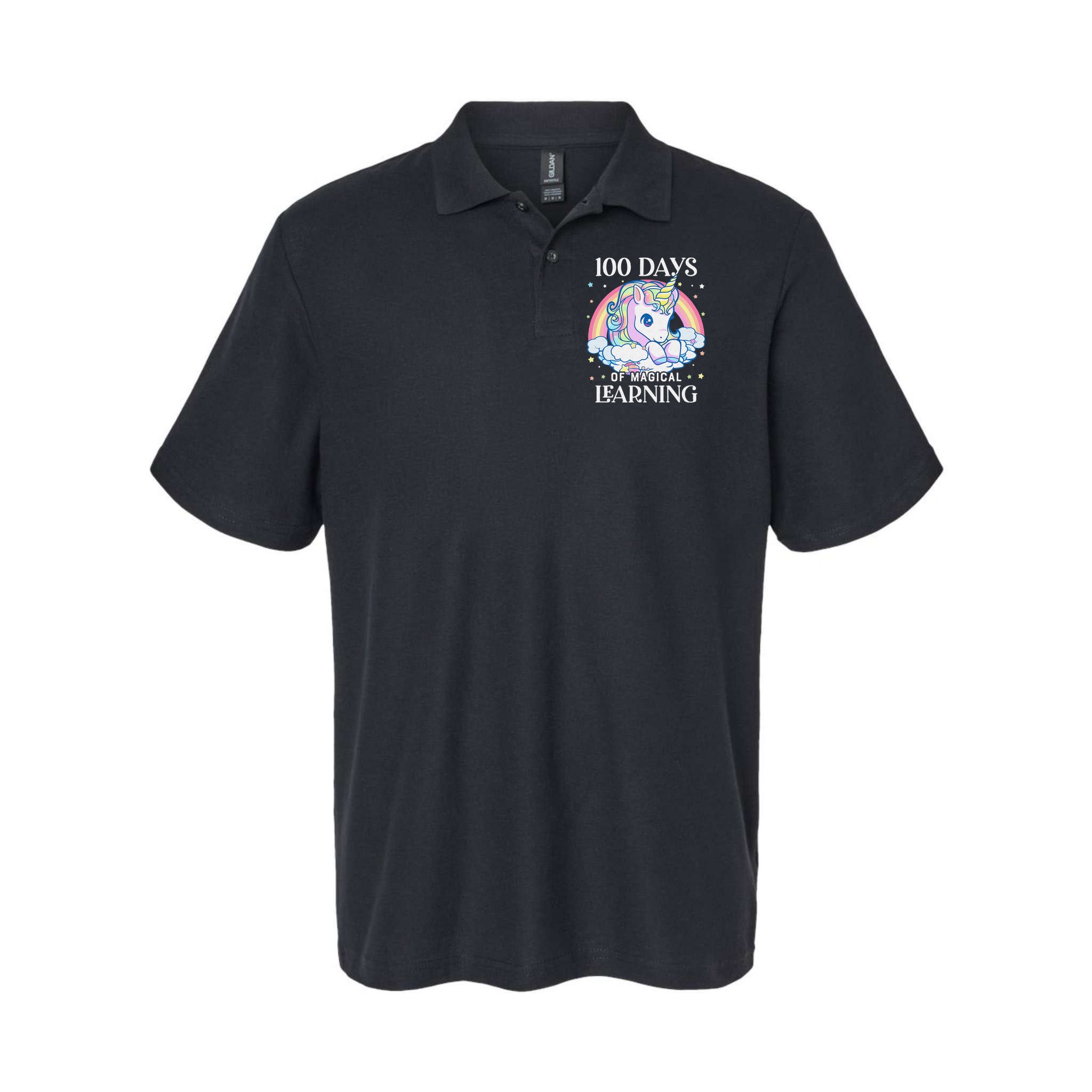 100th Day of School Unicorn 100 Magical Days Teacher Girls Polo