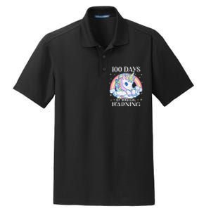 100th Day of School Unicorn 100 Magical Days Teacher Girls Dry Zone Grid Polo