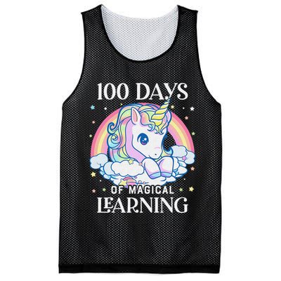 100th Day of School Unicorn 100 Magical Days Teacher Girls Mesh Reversible Basketball Jersey Tank