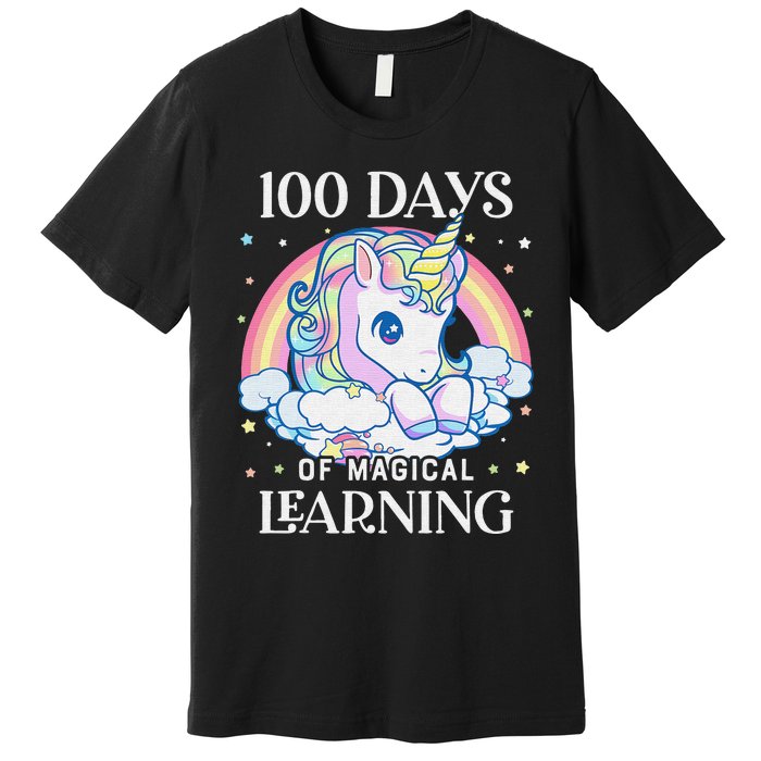 100th Day of School Unicorn 100 Magical Days Teacher Girls Premium T-Shirt