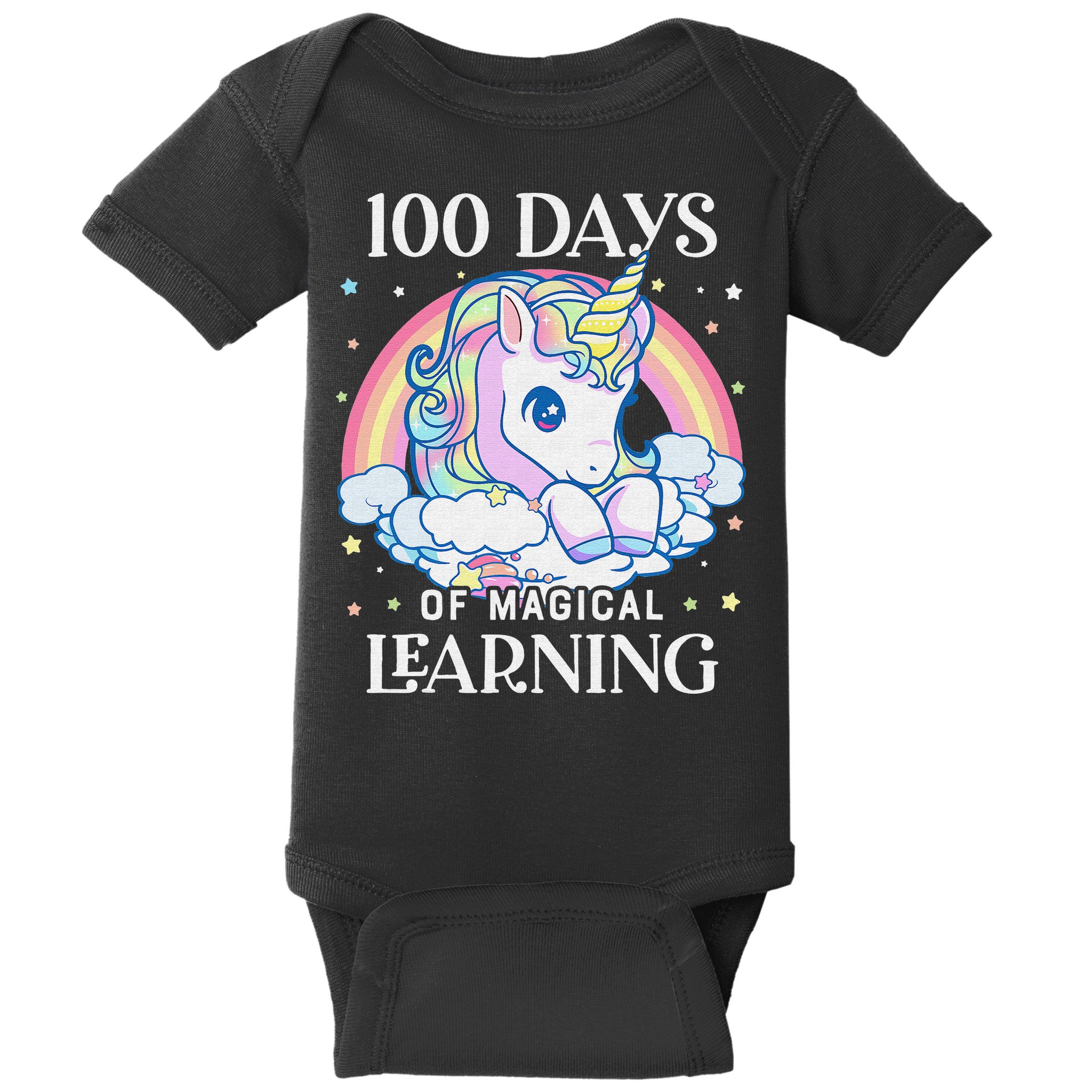 100th Day of School Unicorn 100 Magical Days Teacher Girls Baby Bodysuit