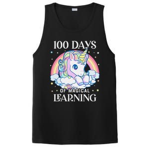 100th Day of School Unicorn 100 Magical Days Teacher Girls PosiCharge Competitor Tank