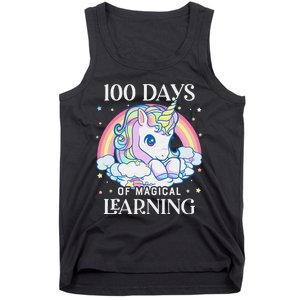 100th Day of School Unicorn 100 Magical Days Teacher Girls Tank Top