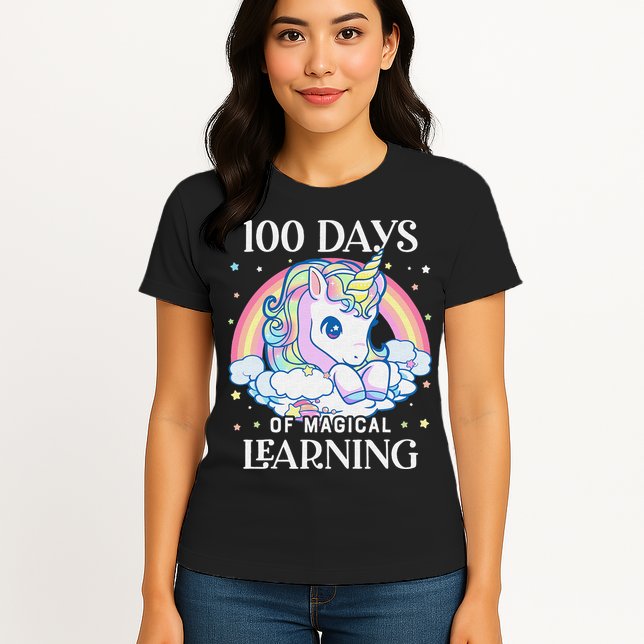 100th Day of School Unicorn 100 Magical Days Teacher Girls Womens T-Shirt