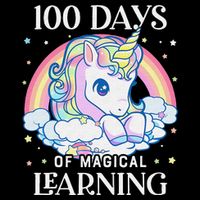 100th Day of School Unicorn 100 Magical Days Teacher Girls Womens T-Shirt