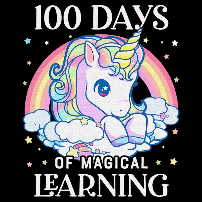 100th Day of School Unicorn 100 Magical Days Teacher Girls Zip Tote Bag