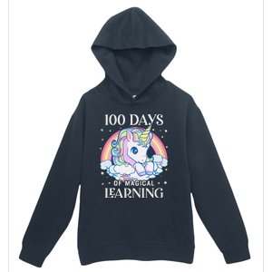 100th Day of School Unicorn 100 Magical Days Teacher Girls Urban Pullover Hoodie