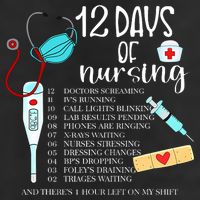 12 Days Of Nursing Funny Nurse Christmas Cute Xmas 7 Panel Mesh Trucker Snapback Hat