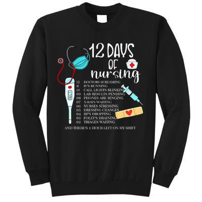 12 Days Of Nursing Funny Nurse Christmas Cute Xmas Sweatshirt