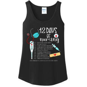 12 Days Of Nursing Funny Nurse Christmas Cute Xmas Ladies Essential Tank