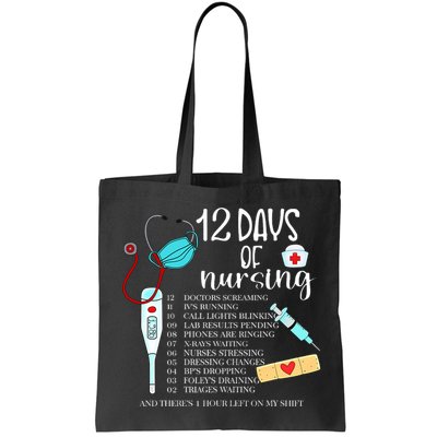 12 Days Of Nursing Funny Nurse Christmas Cute Xmas Bag
