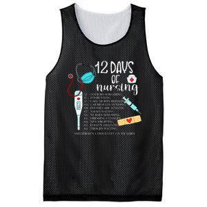 12 Days Of Nursing Funny Nurse Christmas Cute Xmas Mesh Reversible Basketball Jersey Tank