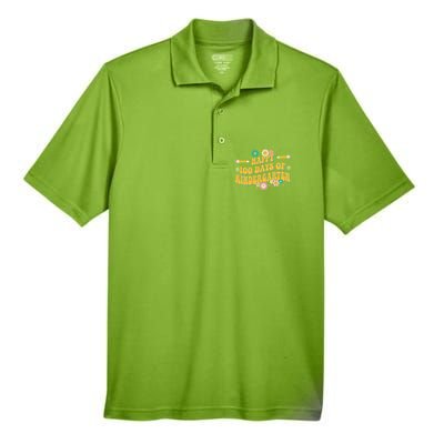 100 Days Of Kindergarten Groovy Kindergarten Teacher Great Gift Men's Origin Performance Pique Polo