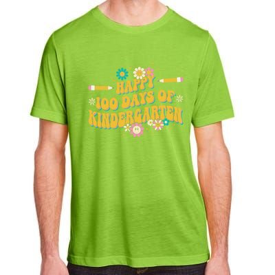 100 Days Of Kindergarten Groovy Kindergarten Teacher Great Gift Adult ChromaSoft Performance T-Shirt