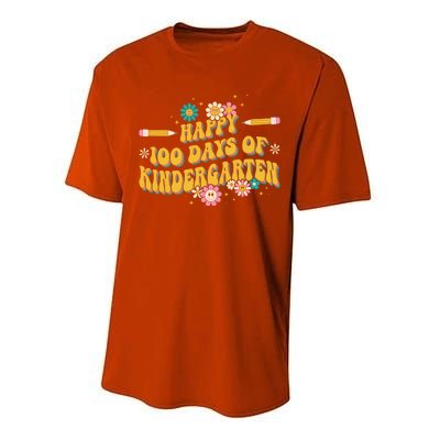 100 Days Of Kindergarten Groovy Kindergarten Teacher Great Gift Performance Sprint T-Shirt