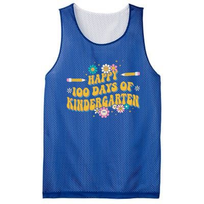 100 Days Of Kindergarten Groovy Kindergarten Teacher Great Gift Mesh Reversible Basketball Jersey Tank