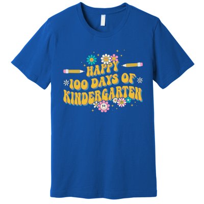 100 Days Of Kindergarten Groovy Kindergarten Teacher Great Gift Premium T-Shirt