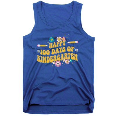 100 Days Of Kindergarten Groovy Kindergarten Teacher Great Gift Tank Top