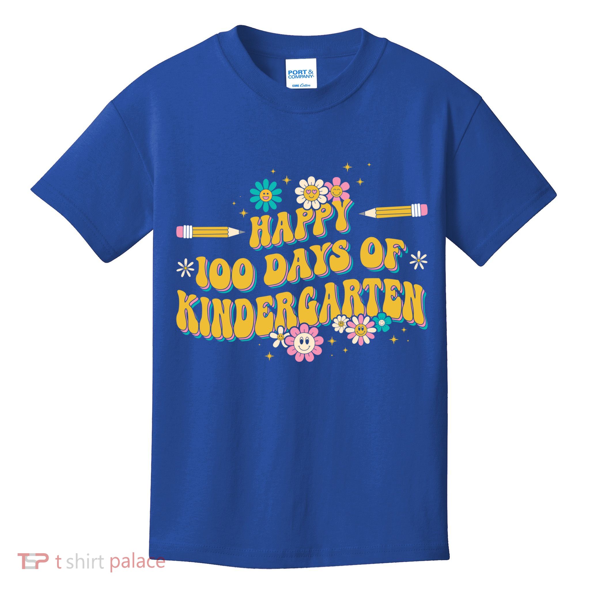 100 Days Of Kindergarten Groovy Kindergarten Teacher Great Gift Kids T-Shirt
