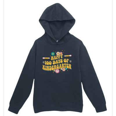 100 Days Of Kindergarten Groovy Kindergarten Teacher Great Gift Urban Pullover Hoodie