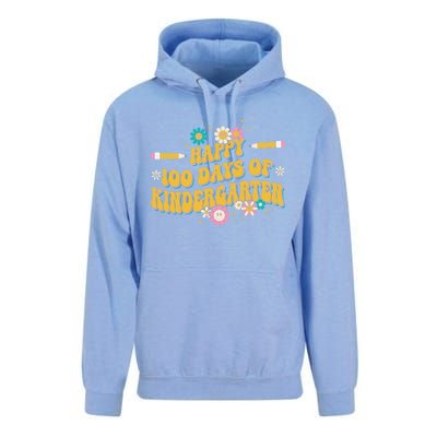 100 Days Of Kindergarten Groovy Kindergarten Teacher Great Gift Unisex Surf Hoodie