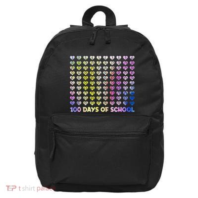 100 Days Of School Tie Dye Hearts Math Numbers Teacher 16 in Basic Backpack