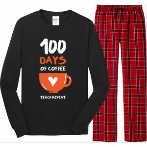 100th Day Of School For Teachers Coffee Meaningful Gift Long Sleeve Pajama Set