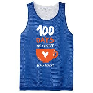 100th Day Of School For Teachers Coffee Meaningful Gift Mesh Reversible Basketball Jersey Tank