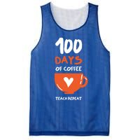 100th Day Of School For Teachers Coffee Meaningful Gift Mesh Reversible Basketball Jersey Tank