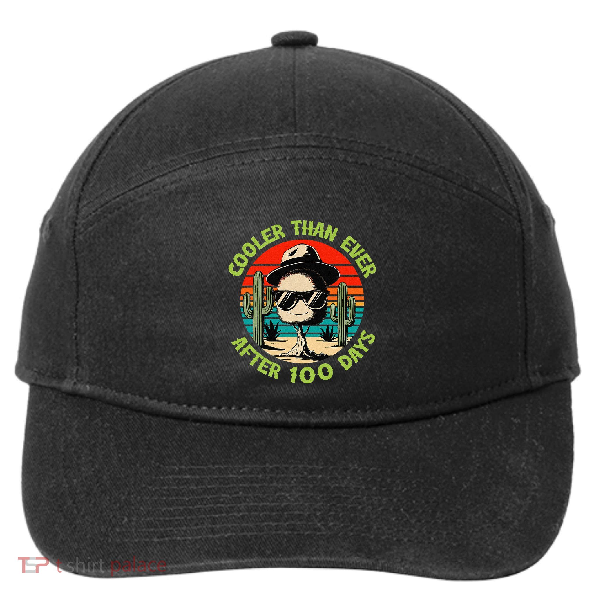100 Days Of School Cooler Than Ever Cactus Retro Gift 7-Panel Snapback Hat