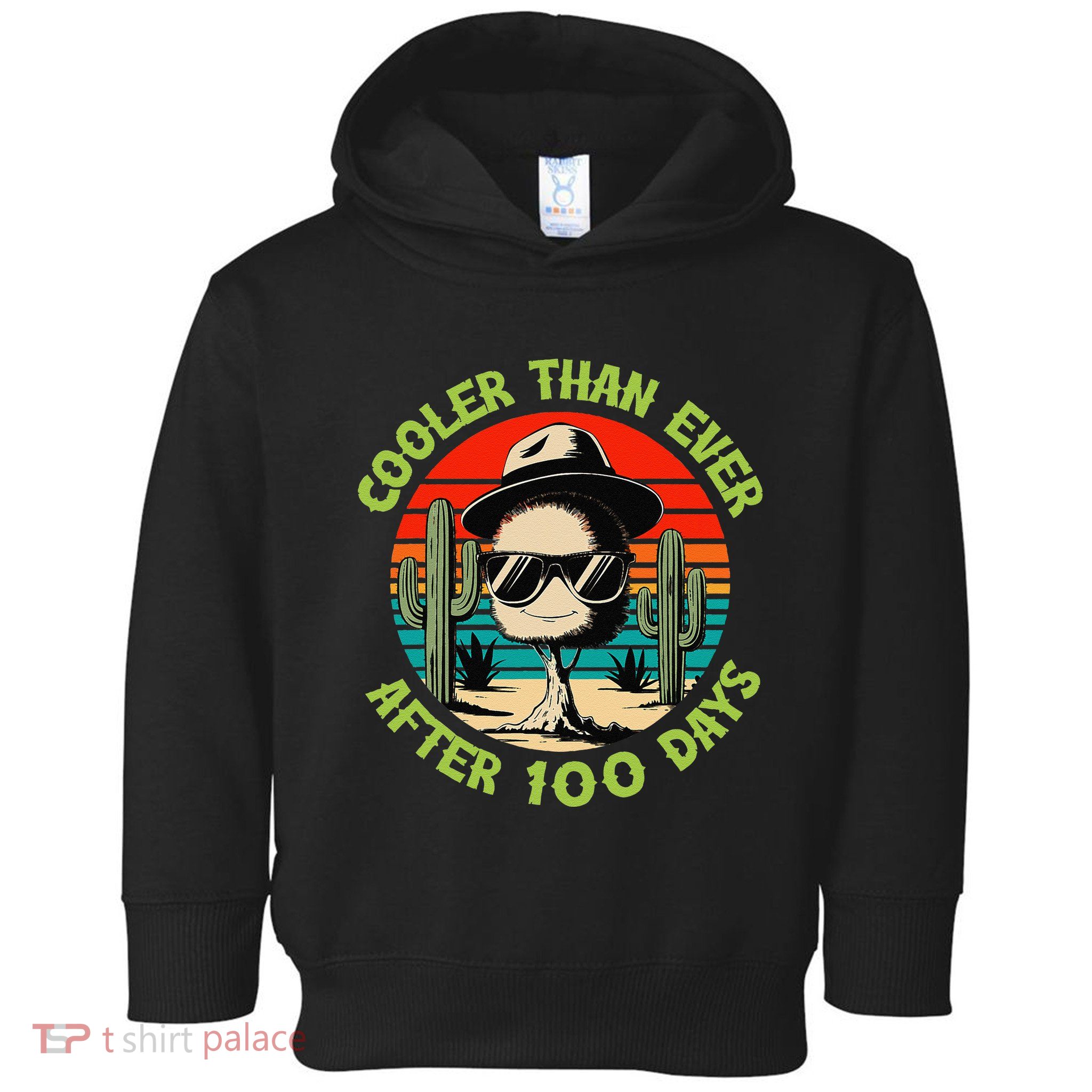100 Days Of School Cooler Than Ever Cactus Retro Gift Toddler Hoodie