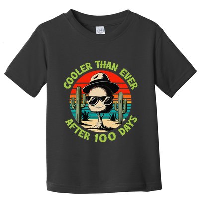 100 Days Of School Cooler Than Ever Cactus Retro Gift Toddler T-Shirt