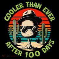 100 Days Of School Cooler Than Ever Cactus Retro Gift Women's V-Neck T-Shirt