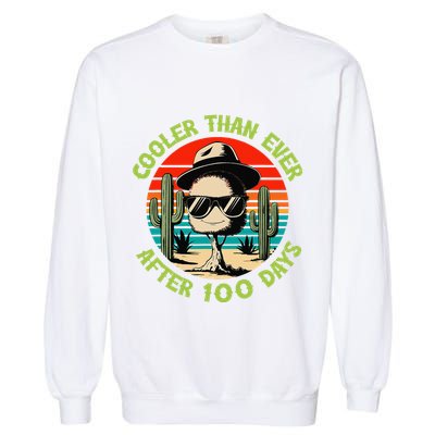 100 Days Of School Cooler Than Ever Cactus Retro Gift Garment-Dyed Sweatshirt
