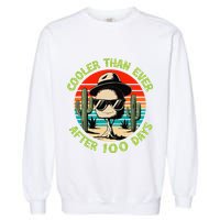 100 Days Of School Cooler Than Ever Cactus Retro Gift Garment-Dyed Sweatshirt
