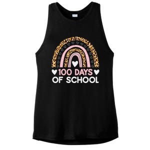 100 Days of School rainbow Happy 100th Day of School Ladies PosiCharge Tri-Blend Wicking Tank