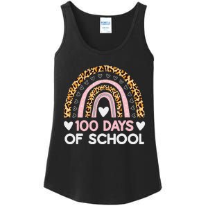 100 Days of School rainbow Happy 100th Day of School Ladies Essential Tank