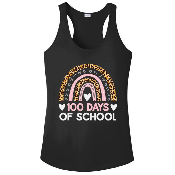 100 Days of School rainbow Happy 100th Day of School Ladies PosiCharge Competitor Racerback Tank