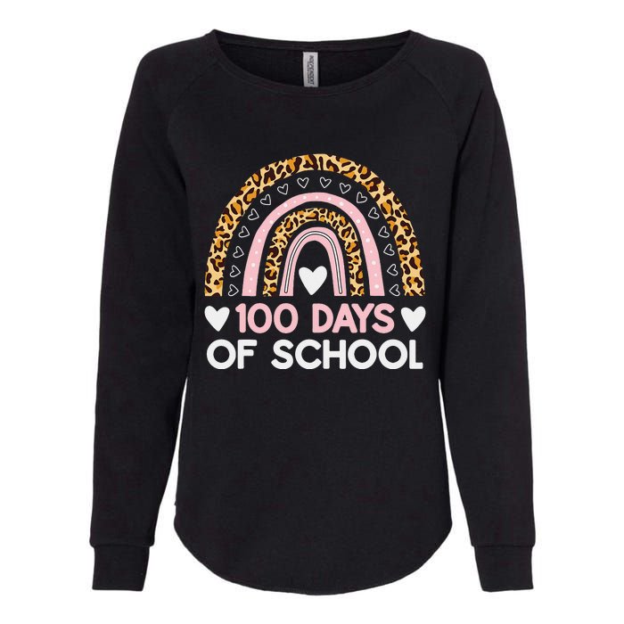 100 Days of School rainbow Happy 100th Day of School Womens California Wash Sweatshirt