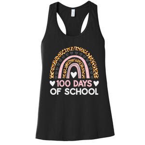 100 Days of School rainbow Happy 100th Day of School Women's Racerback Tank