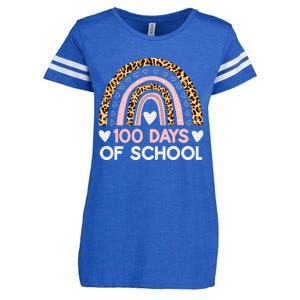 100 Days of School rainbow Happy 100th Day of School Enza Ladies Jersey Football T-Shirt