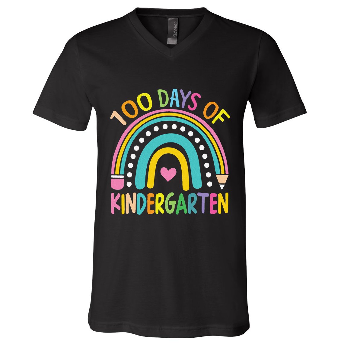 100th Day Of Kindergarten Teacher 100 Days Smarter Gift V-Neck T-Shirt