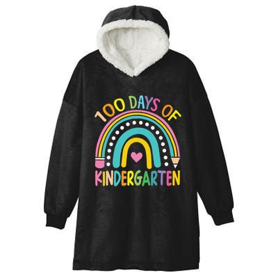 100th Day Of Kindergarten Teacher 100 Days Smarter Gift Hooded Wearable Blanket