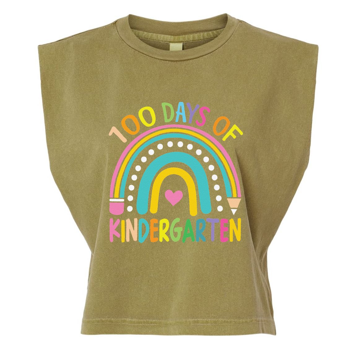 100th Day Of Kindergarten Teacher 100 Days Smarter Gift Garment-Dyed Women's Muscle Tee
