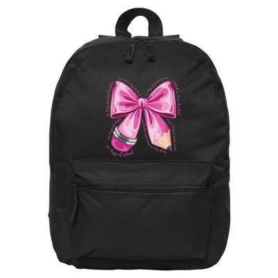 100th Day Of School Coquette Bow 100 Days Of Prek Gift 16 in Basic Backpack