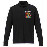 100 Days Of School Teacher Student Performance Long Sleeve Polo