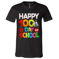 100 Days Of School Teacher Student V-Neck T-Shirt