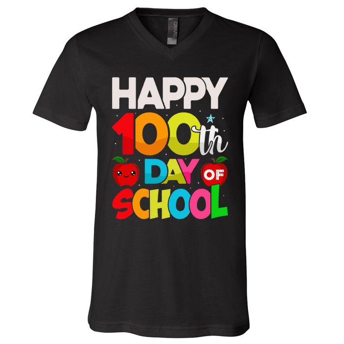 100 Days Of School Teacher Student V-Neck T-Shirt