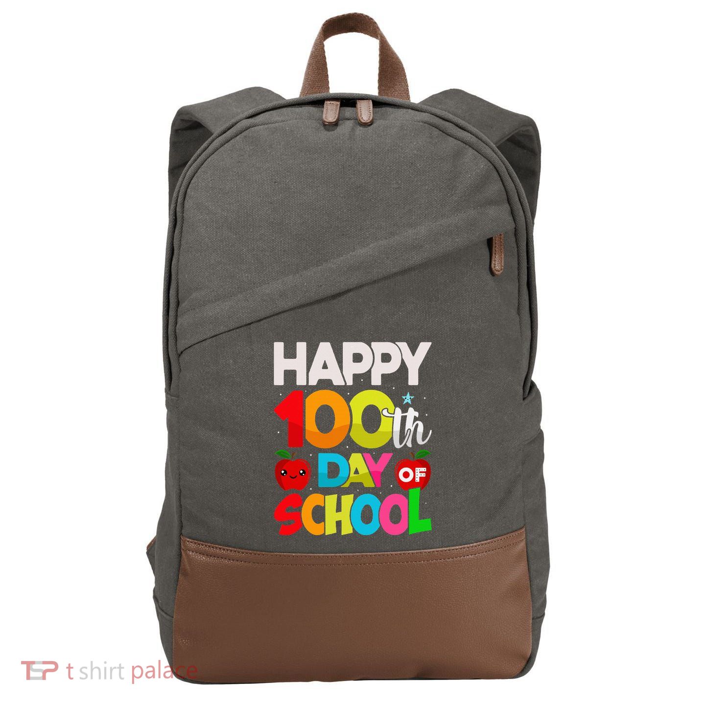 100 Days Of School Teacher Student Cotton Canvas Backpack